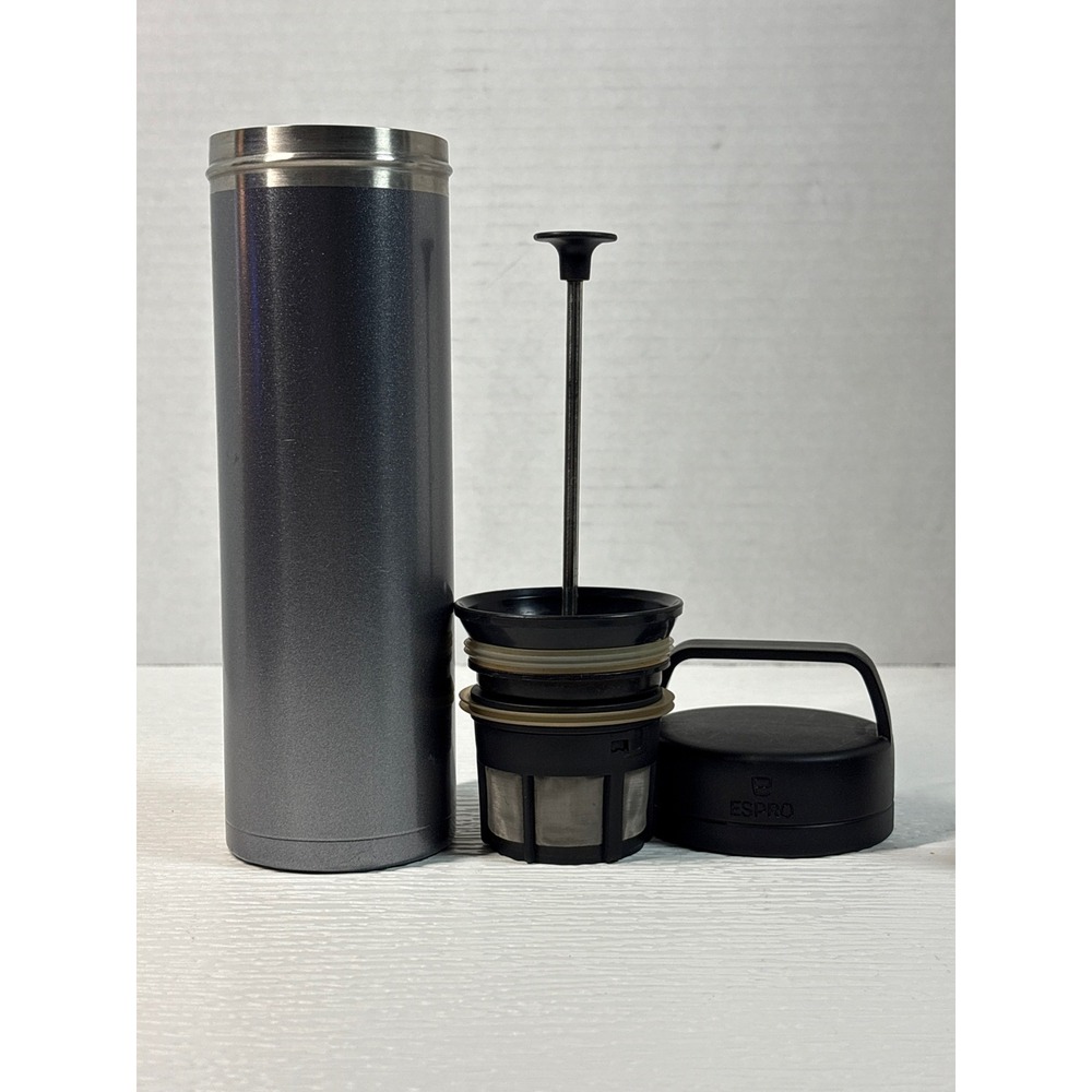 Espro Ultralight P0 French Press Travel Coffee Maker Gunmetal Gray 16oz S0161